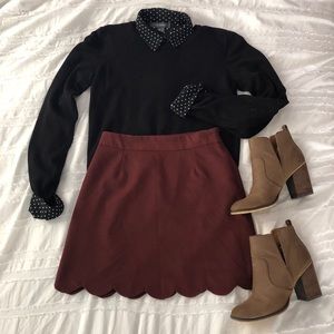 ASOS Scalloped Burgundy Mini